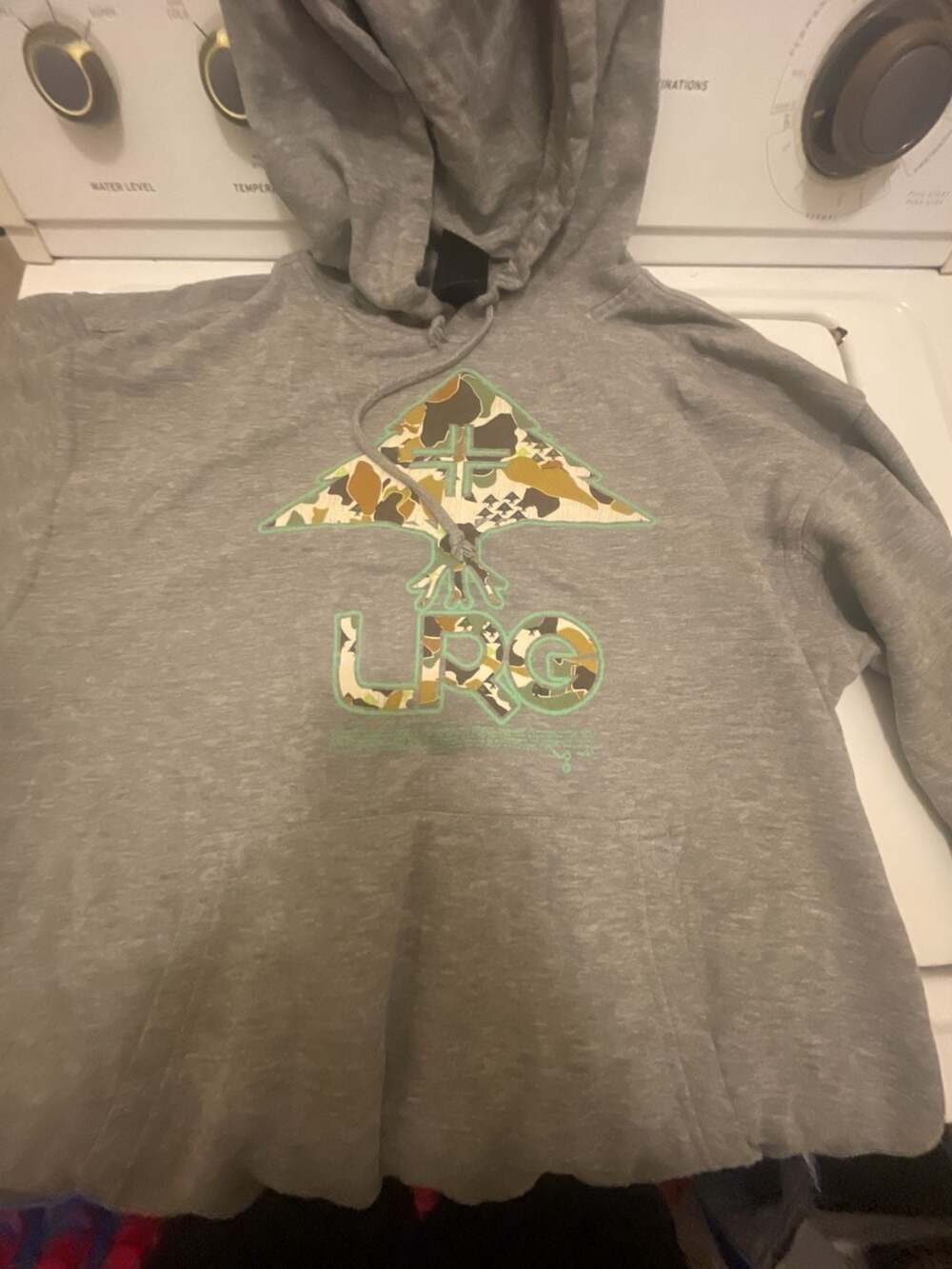 LRG Lifted Research Group Gray Camo Tree Logo Hoodie Sweatshirt